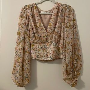 ASTR cropped puff sleeve blouse